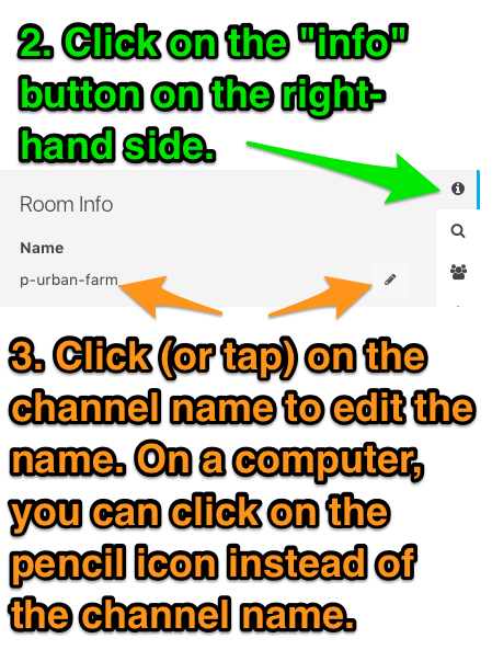 Steps for editing the name of a channel